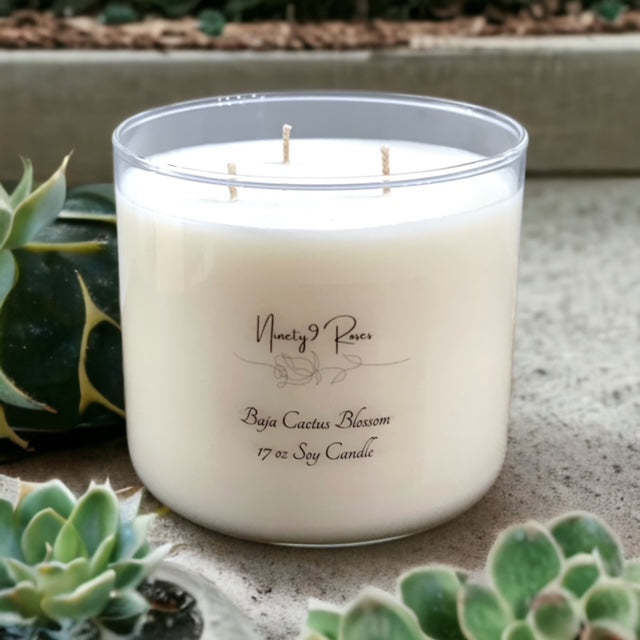 Cactus Blooms 3 Wick Soy Candle